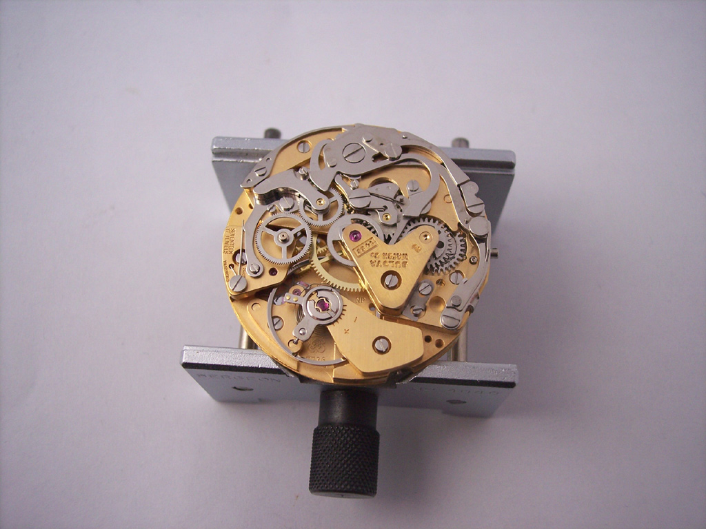 1970 Bulova Valjoux 7736 movement back view